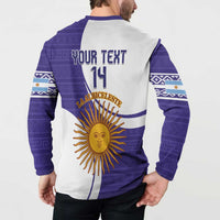 Custom Argentina Football Button Sweatshirt Vamos La Albiceleste - Purple Version - Wonder Print Shop