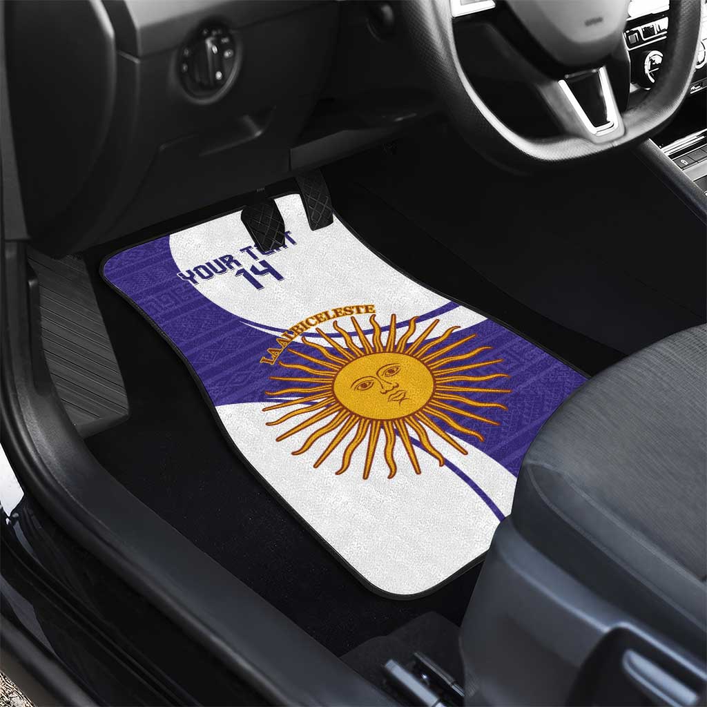 Custom Argentina Football Car Mats Vamos La Albiceleste - Purple Version - Wonder Print Shop