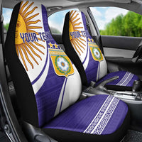 Custom Argentina Football Car Seat Cover Vamos La Albiceleste - Purple Version - Wonder Print Shop