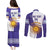 Custom Argentina Football Couples Matching Puletasi and Long Sleeve Button Shirt Vamos La Albiceleste - Purple Version - Wonder Print Shop