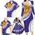 Custom Argentina Football Family Matching Long Sleeve Bodycon Dress and Hawaiian Shirt Vamos La Albiceleste - Purple Version - Wonder Print Shop