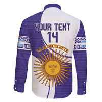 Custom Argentina Football Family Matching Long Sleeve Bodycon Dress and Hawaiian Shirt Vamos La Albiceleste - Purple Version - Wonder Print Shop