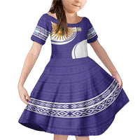 Custom Argentina Football Family Matching Mermaid Dress and Hawaiian Shirt Vamos La Albiceleste - Purple Version - Wonder Print Shop