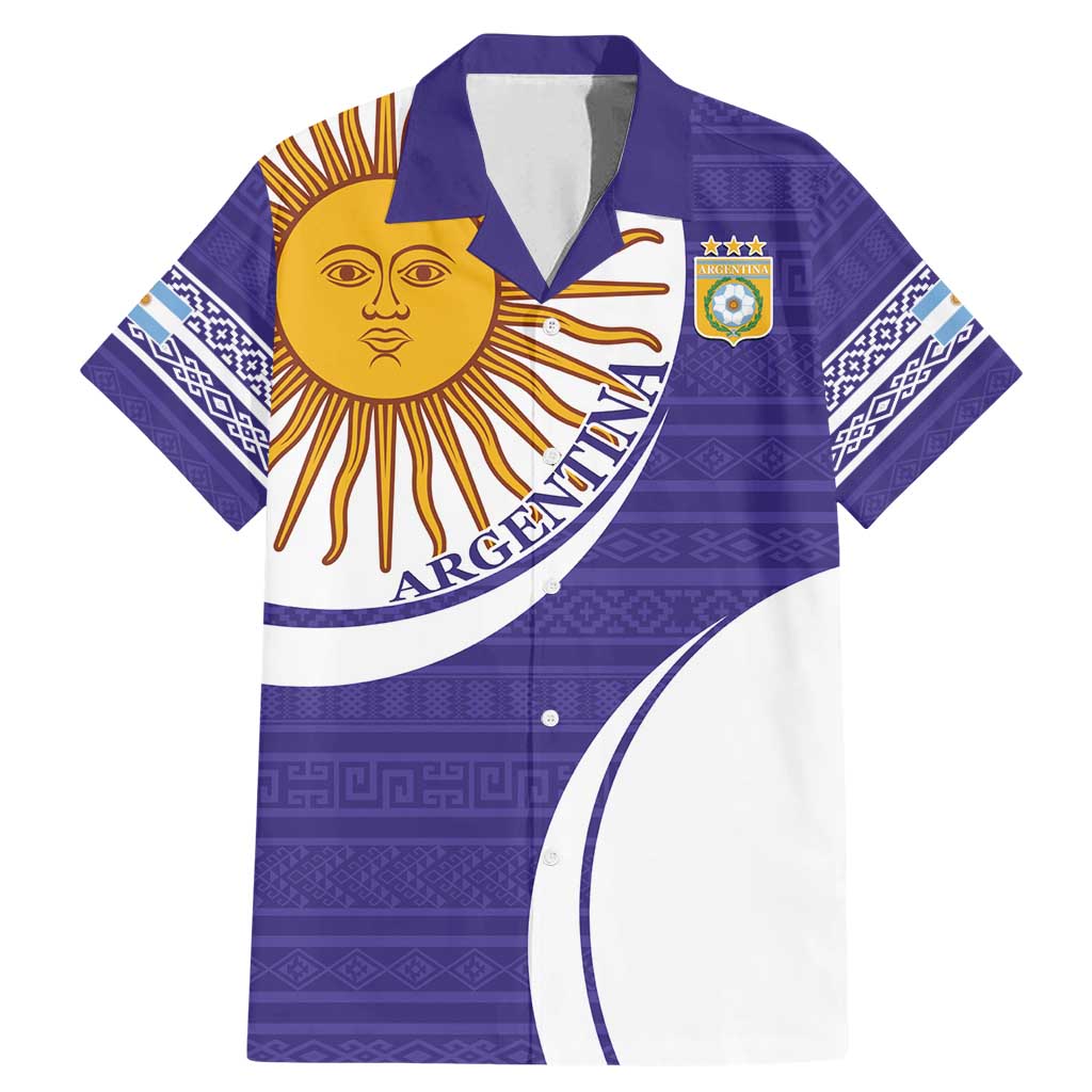 Custom Argentina Football Family Matching Mermaid Dress and Hawaiian Shirt Vamos La Albiceleste - Purple Version - Wonder Print Shop