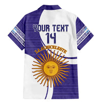 Custom Argentina Football Family Matching Mermaid Dress and Hawaiian Shirt Vamos La Albiceleste - Purple Version - Wonder Print Shop