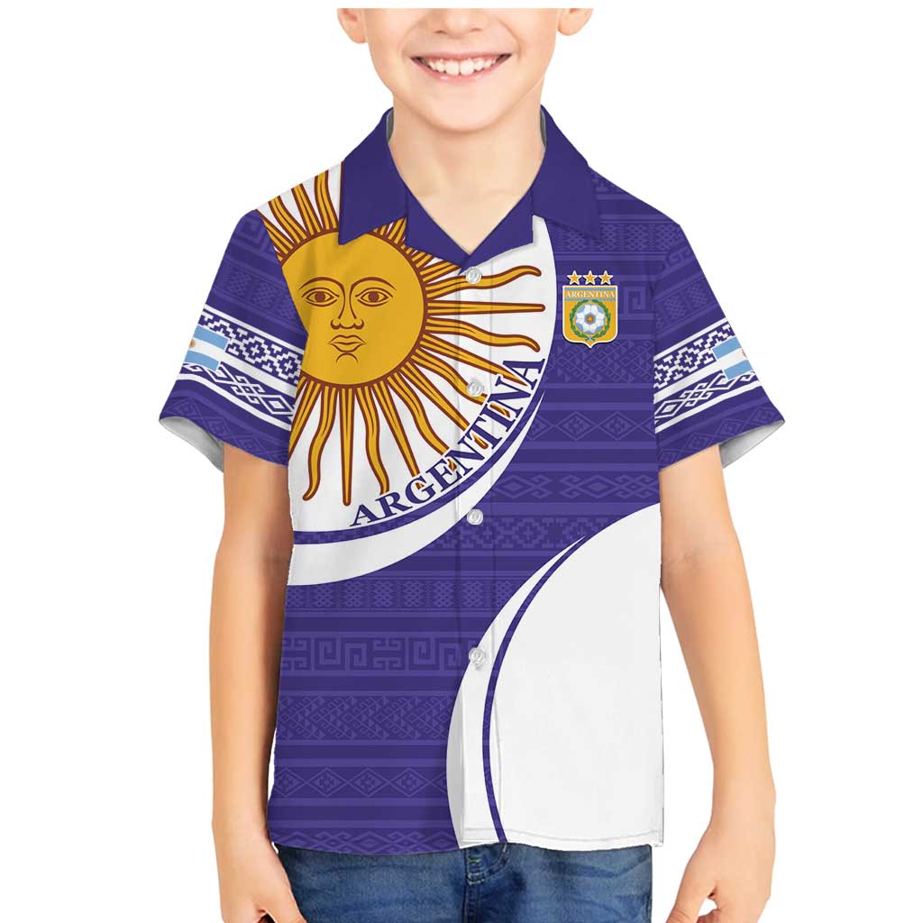Custom Argentina Football Family Matching Mermaid Dress and Hawaiian Shirt Vamos La Albiceleste - Purple Version - Wonder Print Shop
