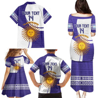 Custom Argentina Football Family Matching Puletasi and Hawaiian Shirt Vamos La Albiceleste - Purple Version - Wonder Print Shop