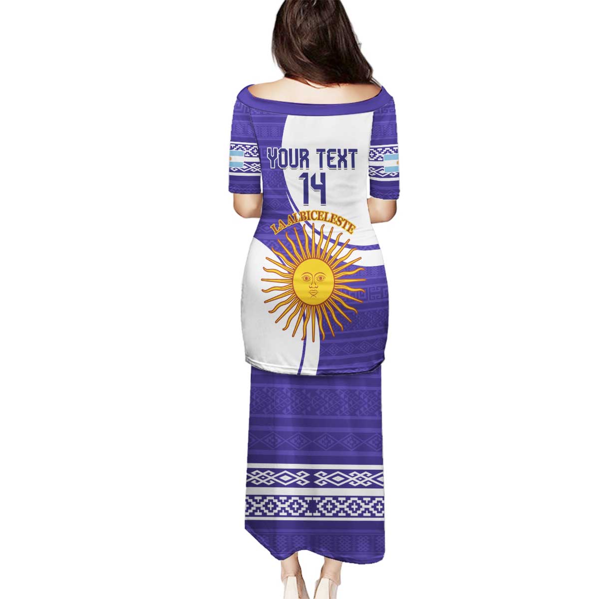 Custom Argentina Football Family Matching Puletasi and Hawaiian Shirt Vamos La Albiceleste - Purple Version - Wonder Print Shop