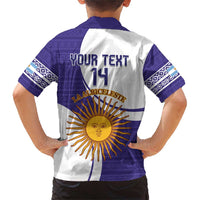 Custom Argentina Football Family Matching Short Sleeve Bodycon Dress and Hawaiian Shirt Vamos La Albiceleste - Purple Version - Wonder Print Shop