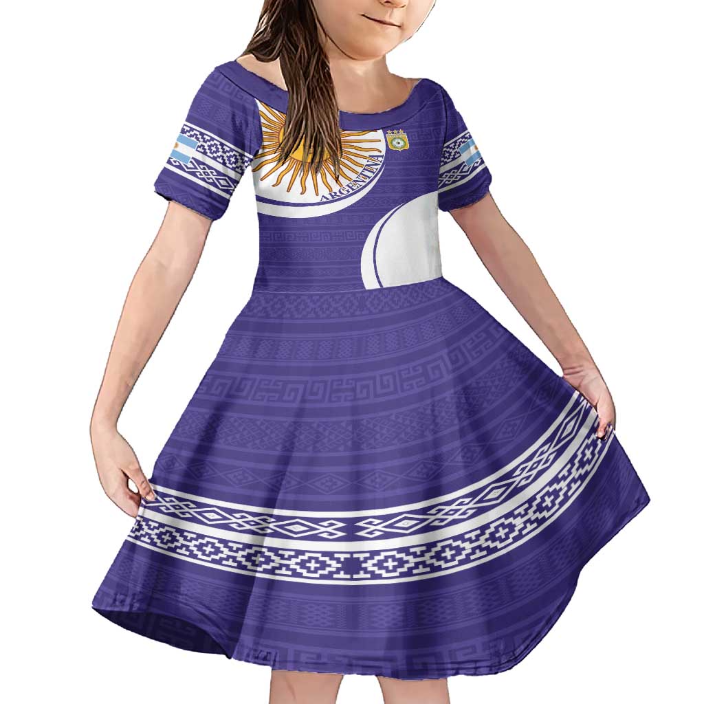 Custom Argentina Football Family Matching Short Sleeve Bodycon Dress and Hawaiian Shirt Vamos La Albiceleste - Purple Version - Wonder Print Shop