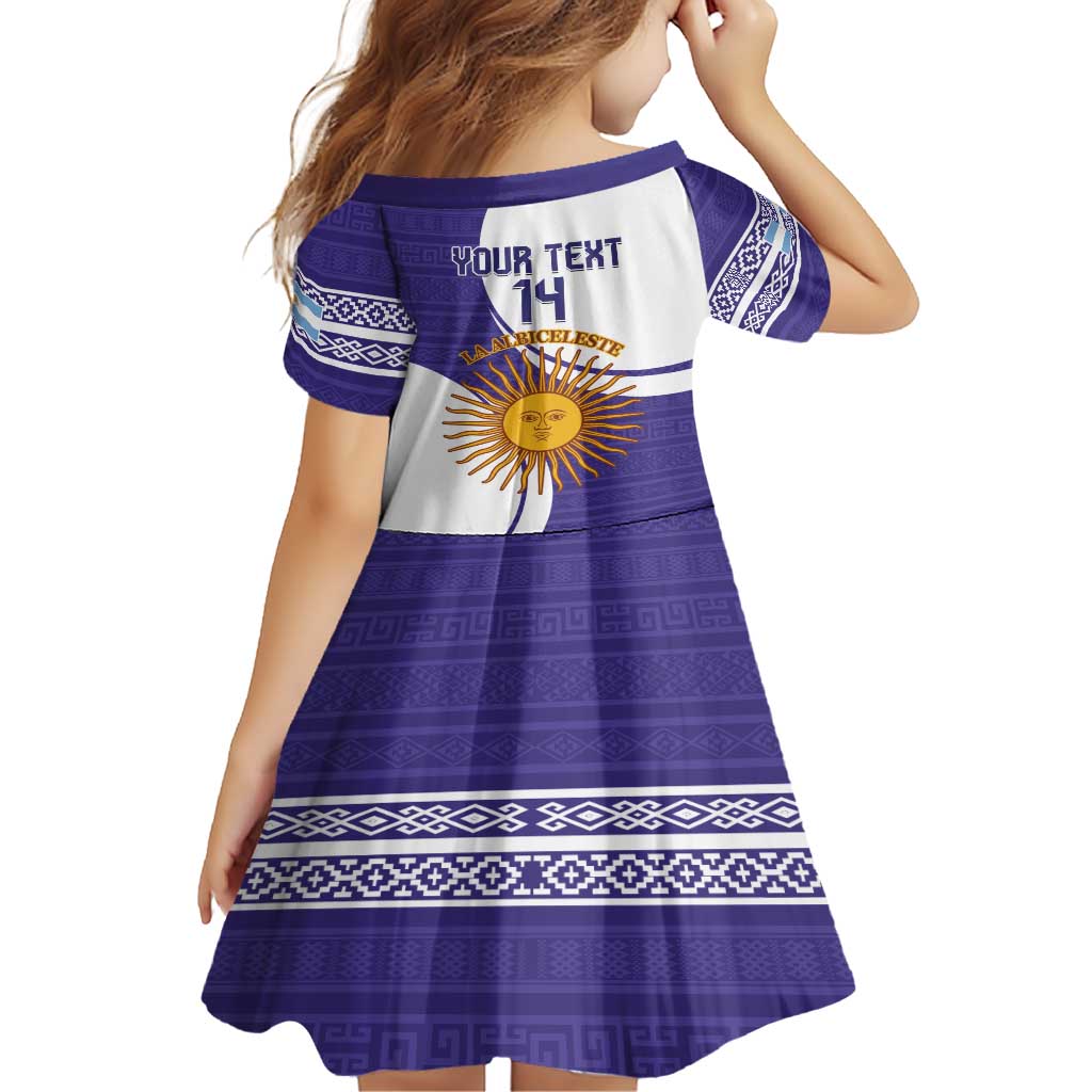 Custom Argentina Football Family Matching Short Sleeve Bodycon Dress and Hawaiian Shirt Vamos La Albiceleste - Purple Version - Wonder Print Shop