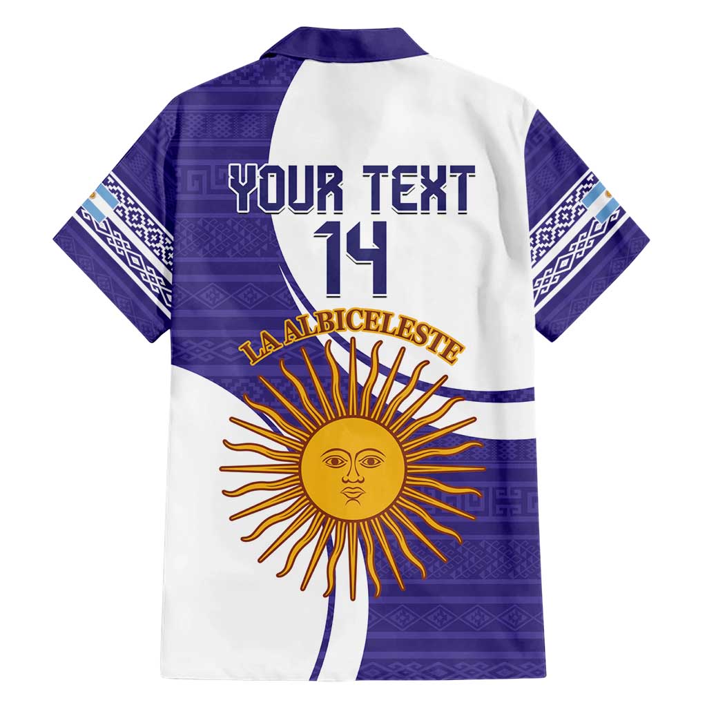 Custom Argentina Football Family Matching Short Sleeve Bodycon Dress and Hawaiian Shirt Vamos La Albiceleste - Purple Version - Wonder Print Shop
