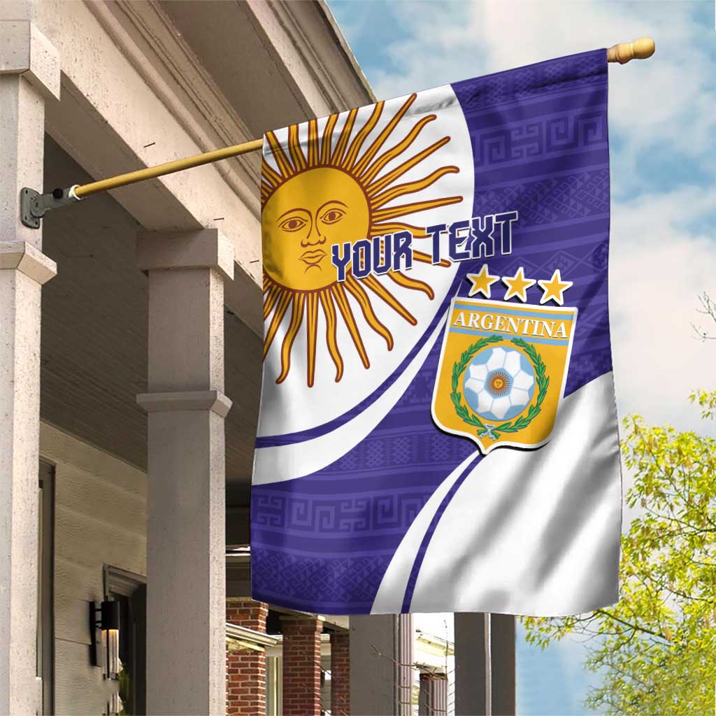 Custom Argentina Football Garden Flag Vamos La Albiceleste - Purple Version - Wonder Print Shop