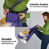Custom Argentina Football Grocery Bag Vamos La Albiceleste - Purple Version