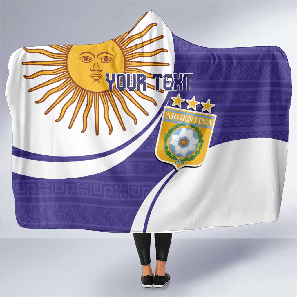Custom Argentina Football Hooded Blanket Vamos La Albiceleste - Purple Version
