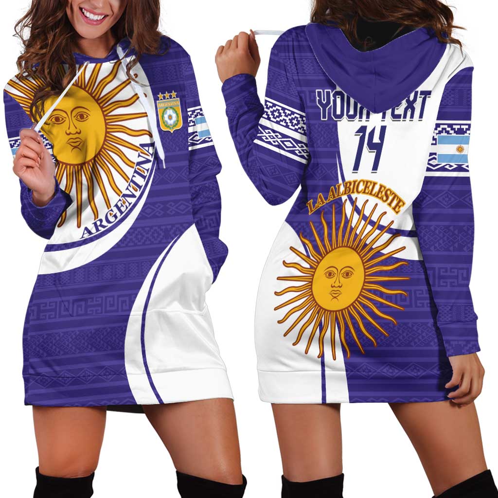 Custom Argentina Football Hoodie Dress Vamos La Albiceleste - Purple Version - Wonder Print Shop