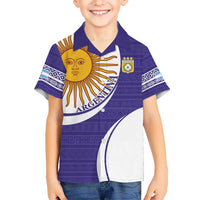 Custom Argentina Football Kid Hawaiian Shirt Vamos La Albiceleste - Purple Version - Wonder Print Shop