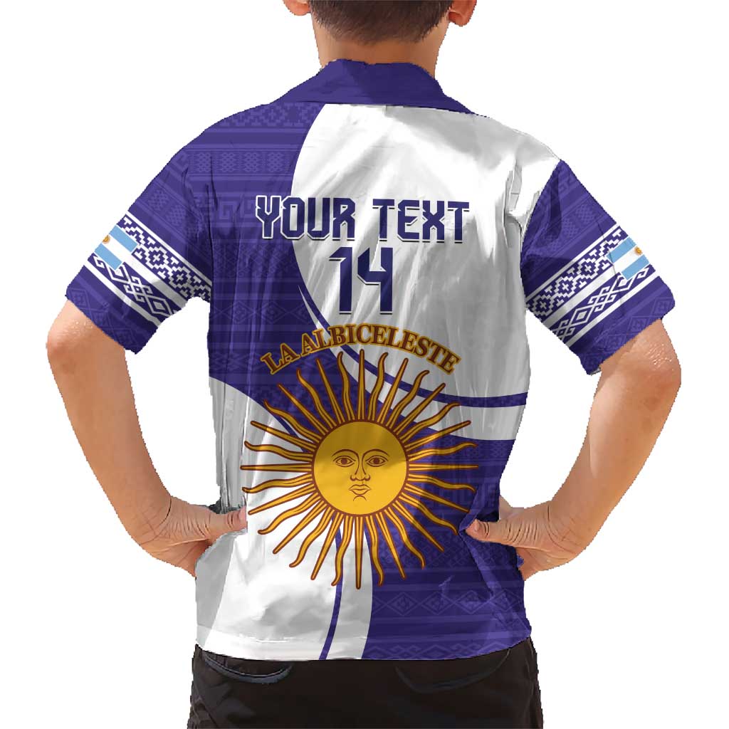 Custom Argentina Football Kid Hawaiian Shirt Vamos La Albiceleste - Purple Version - Wonder Print Shop