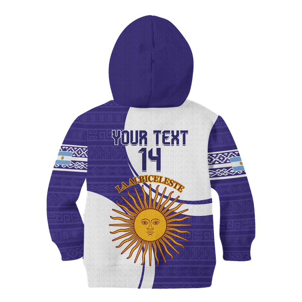 Custom Argentina Football Kid Hoodie Vamos La Albiceleste - Purple Version - Wonder Print Shop
