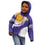 Custom Argentina Football Kid Hoodie Vamos La Albiceleste - Purple Version - Wonder Print Shop