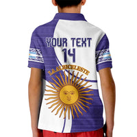Custom Argentina Football Kid Polo Shirt Vamos La Albiceleste - Purple Version - Wonder Print Shop