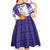 Custom Argentina Football Kid Short Sleeve Dress Vamos La Albiceleste - Purple Version - Wonder Print Shop