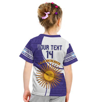 Custom Argentina Football Kid T Shirt Vamos La Albiceleste - Purple Version - Wonder Print Shop