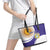 Custom Argentina Football Leather Tote Bag Vamos La Albiceleste - Purple Version - Wonder Print Shop