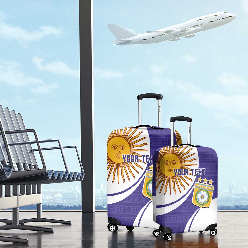 Custom Argentina Football Luggage Cover Vamos La Albiceleste - Purple Version - Wonder Print Shop
