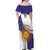 Custom Argentina Football Off Shoulder Maxi Dress Vamos La Albiceleste - Purple Version - Wonder Print Shop