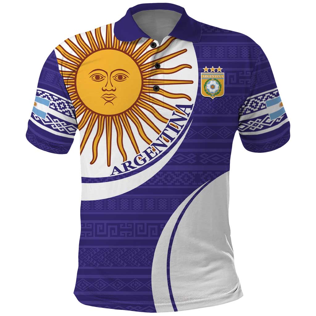 Custom Argentina Football Polo Shirt Vamos La Albiceleste - Purple Version - Wonder Print Shop