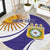 Custom Argentina Football Round Carpet Vamos La Albiceleste - Purple Version