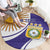 Custom Argentina Football Round Carpet Vamos La Albiceleste - Purple Version