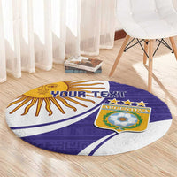 Custom Argentina Football Round Carpet Vamos La Albiceleste - Purple Version