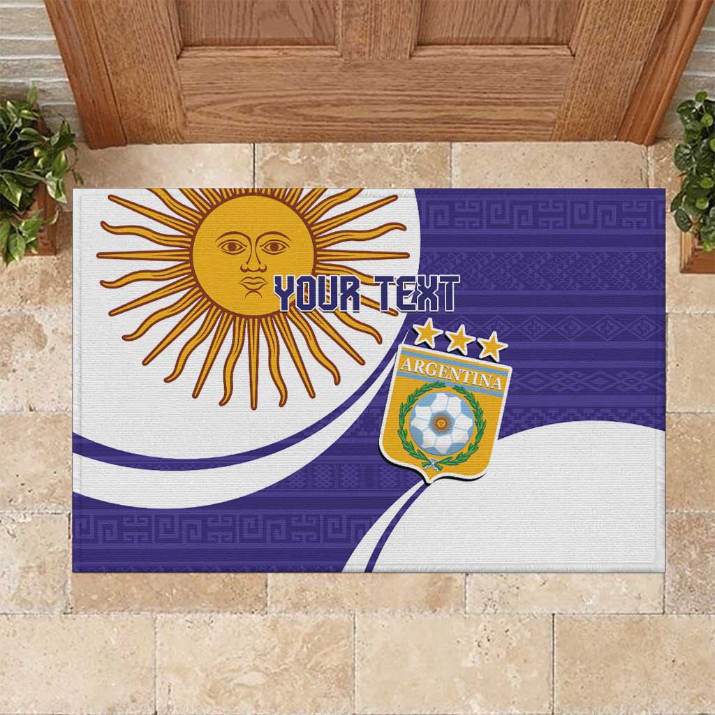 Custom Argentina Football Rubber Doormat Vamos La Albiceleste - Purple Version - Wonder Print Shop