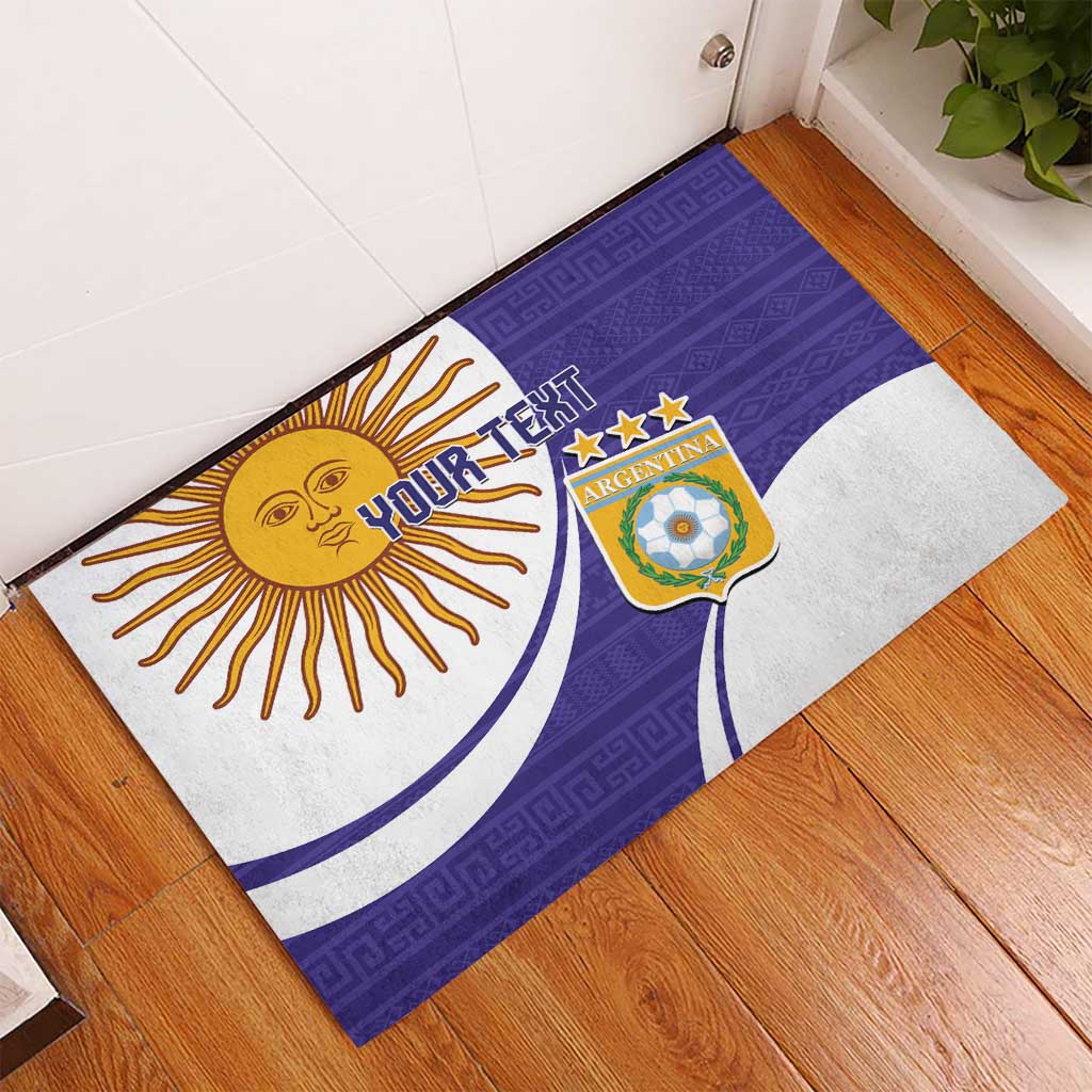 Custom Argentina Football Rubber Doormat Vamos La Albiceleste - Purple Version - Wonder Print Shop
