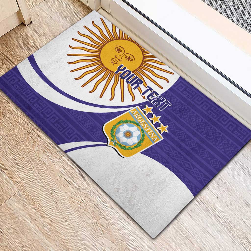 Custom Argentina Football Rubber Doormat Vamos La Albiceleste - Purple Version - Wonder Print Shop