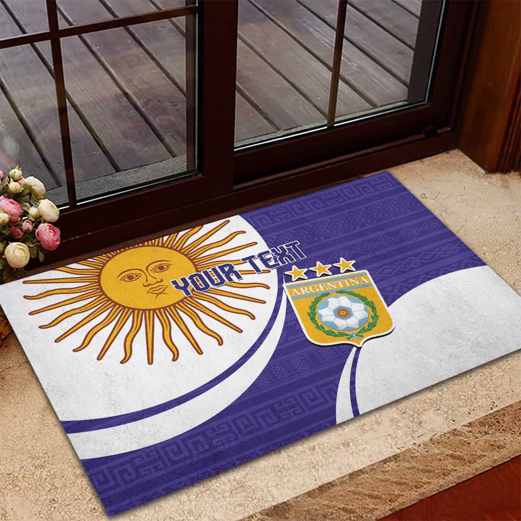 Custom Argentina Football Rubber Doormat Vamos La Albiceleste - Purple Version - Wonder Print Shop