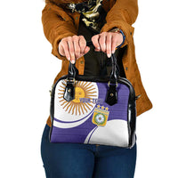 Custom Argentina Football Shoulder Handbag Vamos La Albiceleste - Purple Version