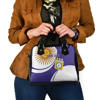 Custom Argentina Football Shoulder Handbag Vamos La Albiceleste - Purple Version