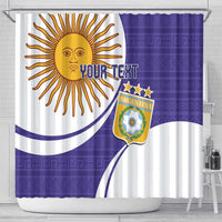 Custom Argentina Football Shower Curtain Vamos La Albiceleste - Purple Version
