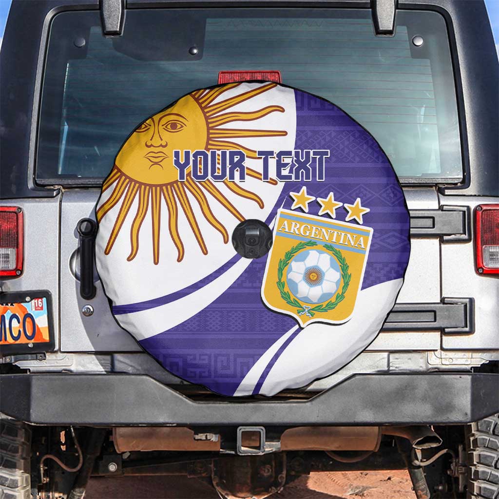 Custom Argentina Football Spare Tire Cover Vamos La Albiceleste - Purple Version - Wonder Print Shop