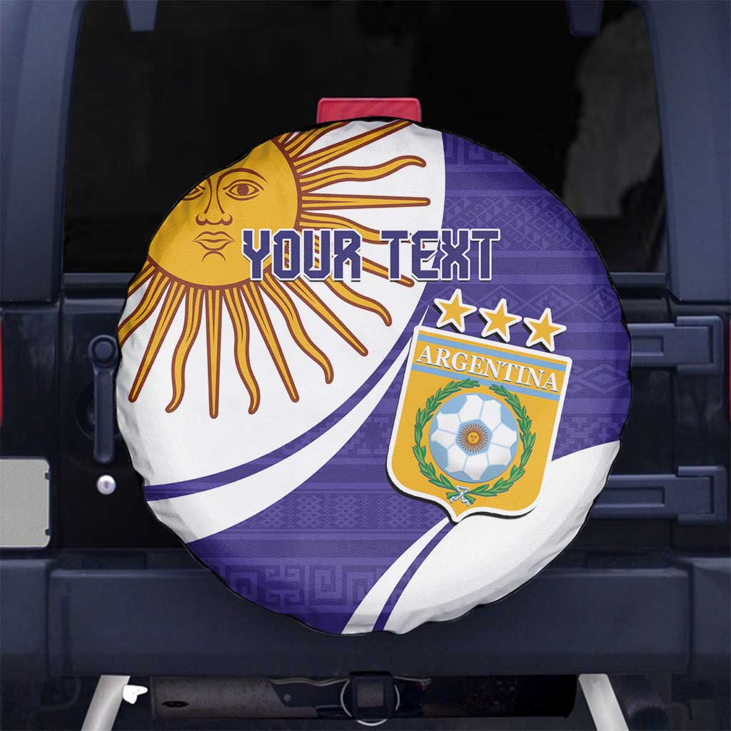 Custom Argentina Football Spare Tire Cover Vamos La Albiceleste - Purple Version - Wonder Print Shop
