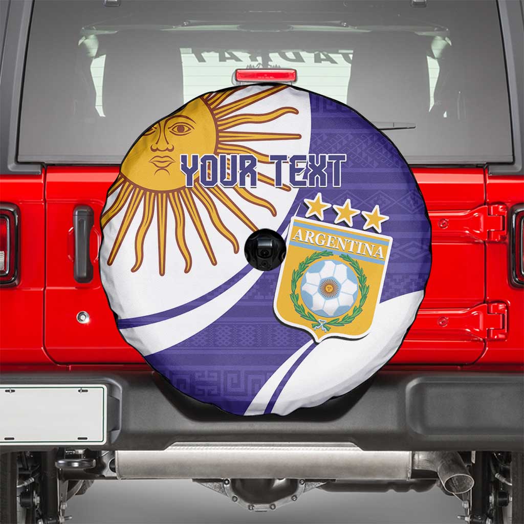 Custom Argentina Football Spare Tire Cover Vamos La Albiceleste - Purple Version - Wonder Print Shop
