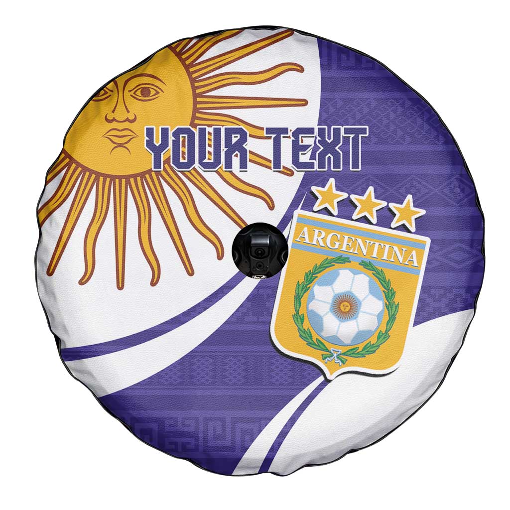 Custom Argentina Football Spare Tire Cover Vamos La Albiceleste - Purple Version - Wonder Print Shop
