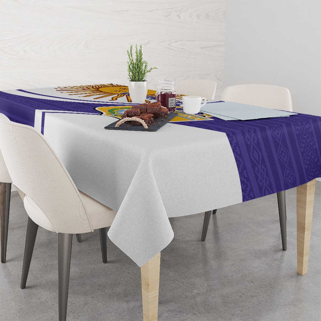 Custom Argentina Football Tablecloth Vamos La Albiceleste - Purple Version - Wonder Print Shop