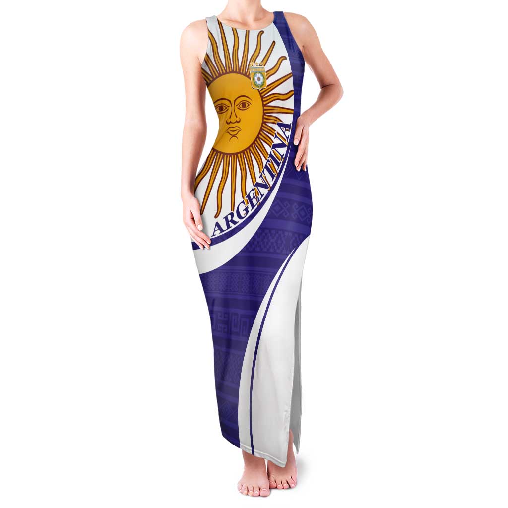 Custom Argentina Football Tank Maxi Dress Vamos La Albiceleste - Purple Version - Wonder Print Shop