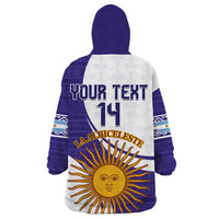 Custom Argentina Football Wearable Blanket Hoodie Vamos La Albiceleste - Purple Version - Wonder Print Shop