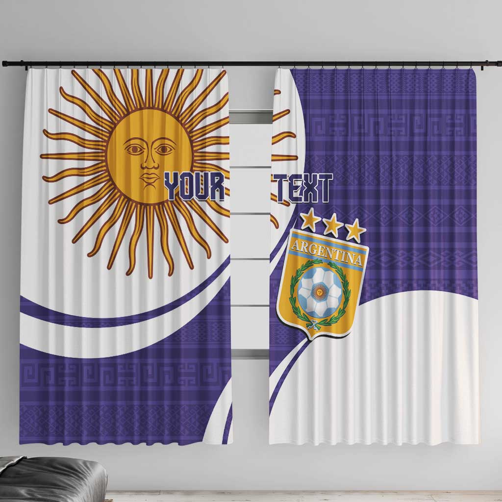 Custom Argentina Football Window Curtain Vamos La Albiceleste - Purple Version - Wonder Print Shop