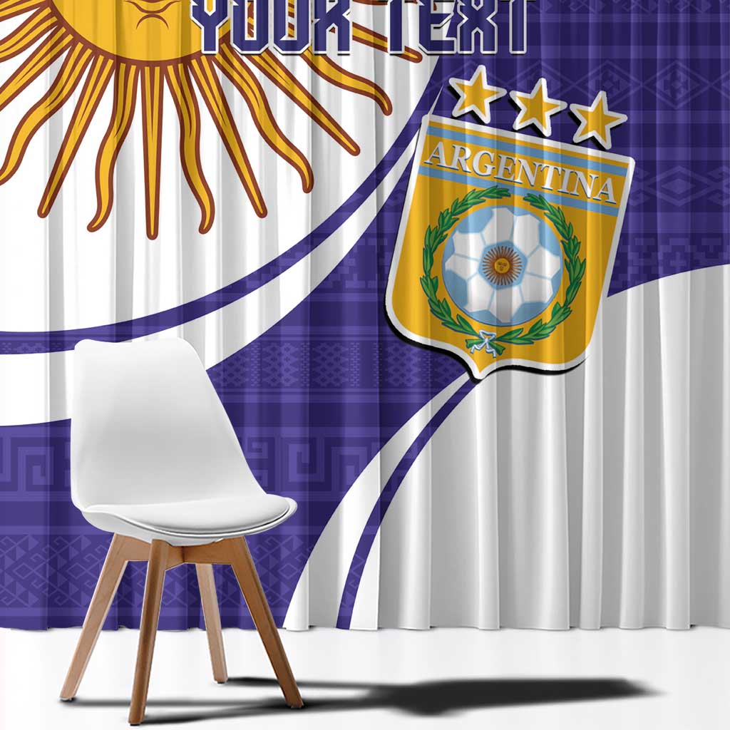 Custom Argentina Football Window Curtain Vamos La Albiceleste - Purple Version - Wonder Print Shop